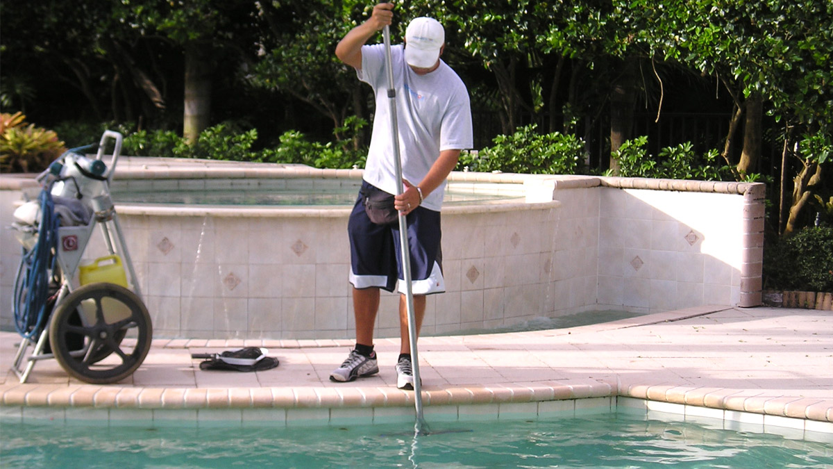 pool and gardening